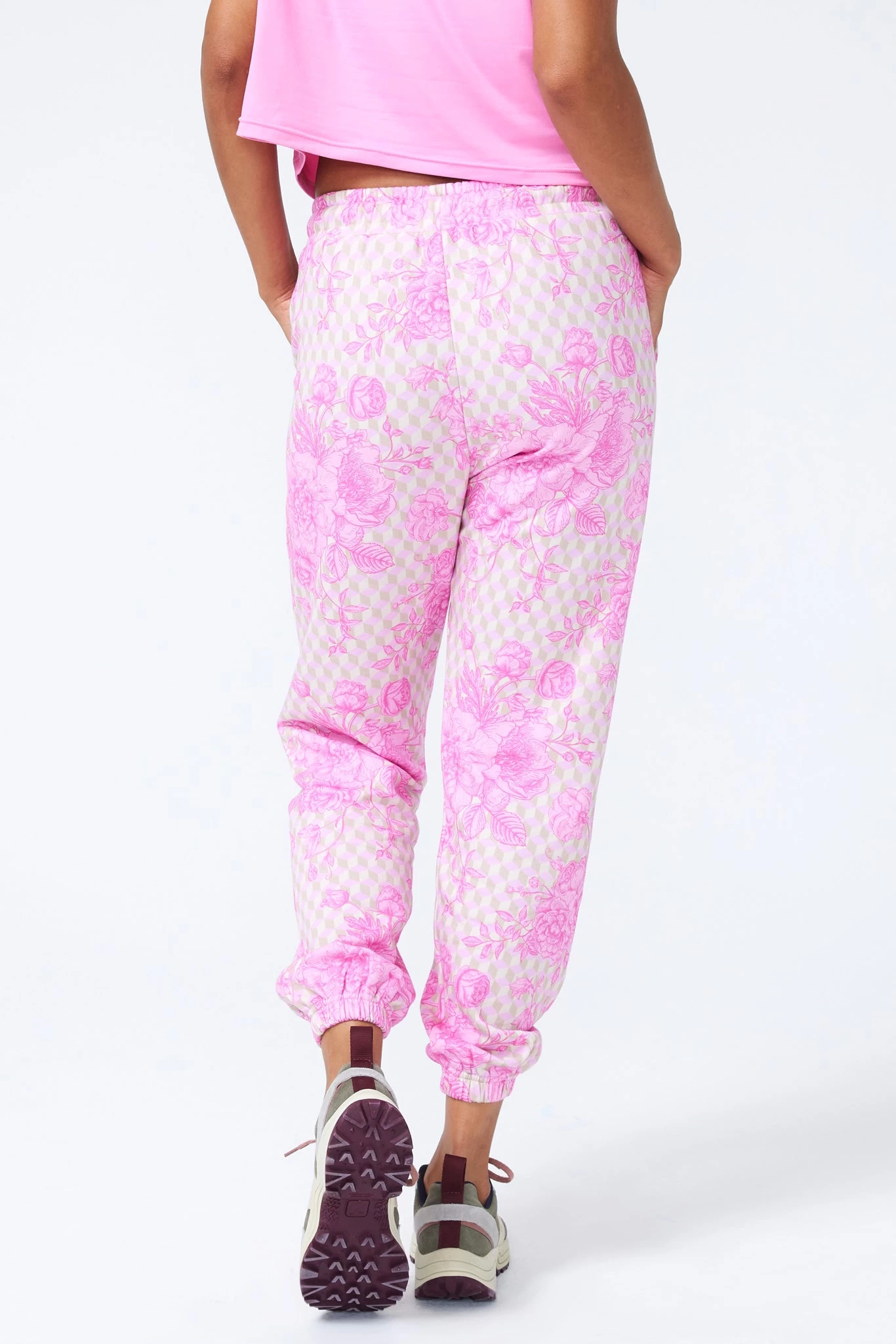 Sweatpants In Oat Milk And Pink Geo 6 Sweatpants In Oat Milk And Pink Geo - Image 4