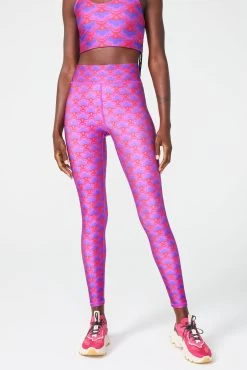 Hi-Shine Leggings In Pink Floral Geo 12 Hi-Shine Leggings In Pink Floral Geo -Chic Wear Shop PinkFloralGeo Leggings 1