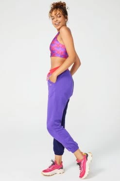 Colorblock Sweatpants In Navy And Electric Purple 11 Colorblock Sweatpants In Navy And Electric Purple -Chic Wear Shop PurpleNavy Colorblock Sweatpants 2