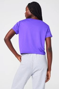 WorkIt Crop Tee In Electric Purple -Chic Wear Shop Purple WorkItCrop 3