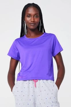 WorkIt Crop Tee In Electric Purple -Chic Wear Shop Purple WorkItCrop 4