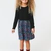 Kids Long Sleeve Dress In Rainbow Gems