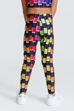 Kids Leggings In Black Rainbow Nail Polish -Chic Wear Shop RainbowNailpolish Kids Legging 3