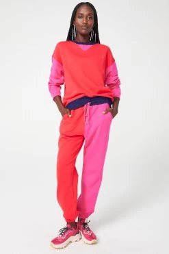 Colorblock Sweatpants In Hot Red And Terez Pink 13 Colorblock Sweatpants In Hot Red And Terez Pink -Chic Wear Shop RedPink Colorblock Jogger 3