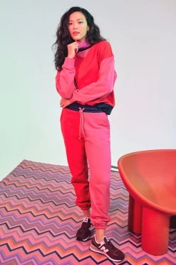 Colorblock Sweatpants In Hot Red And Terez Pink 12 Colorblock Sweatpants In Hot Red And Terez Pink -Chic Wear Shop RedPink Colorblock Sweatpants 1