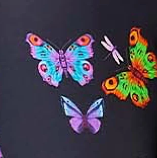 DuoKnit Sports Bra In Black Neon Butterflies 5 DuoKnit Sports Bra In Black Neon Butterflies - Image 3