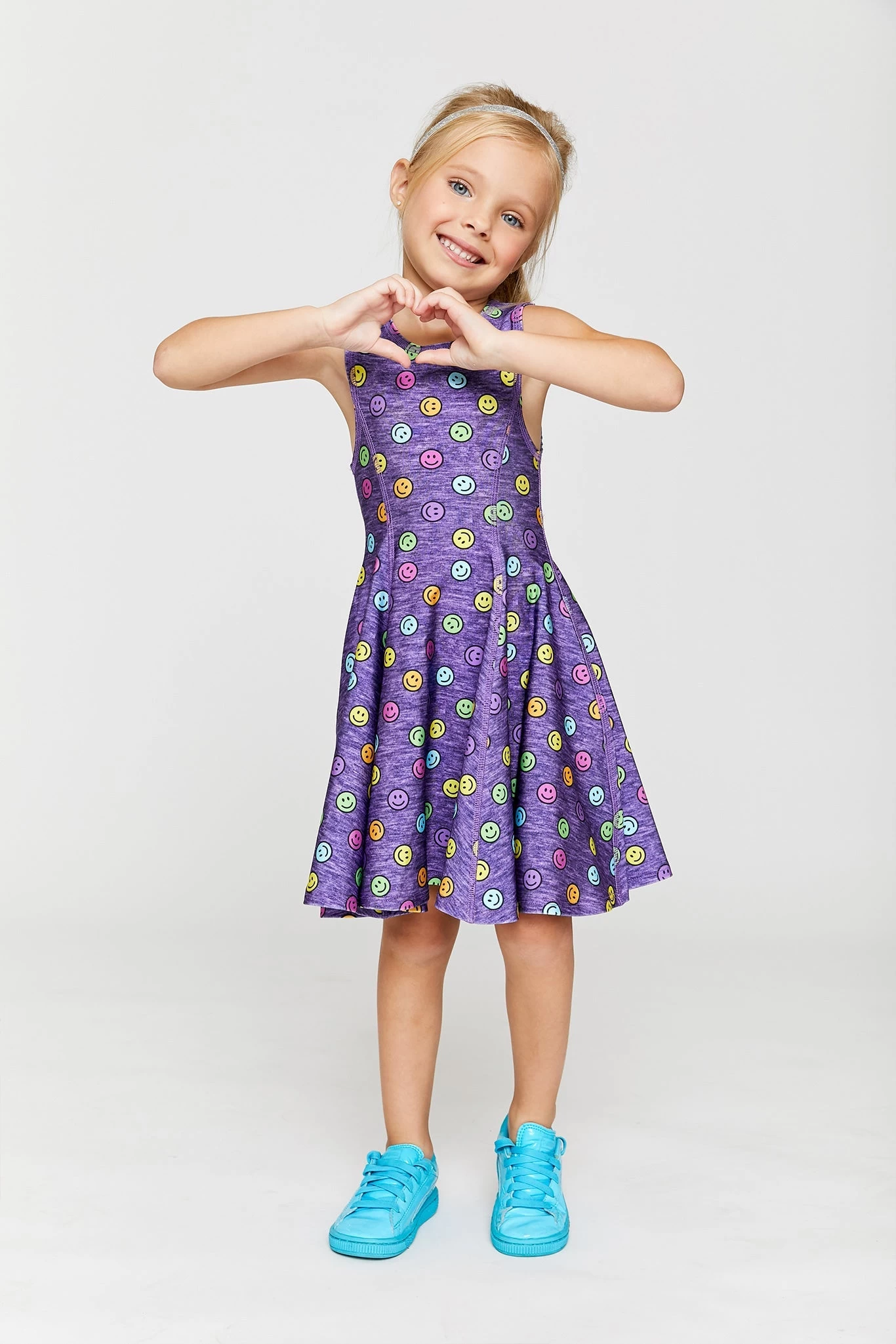 Kids Skater Dress In Rainbow Smiles 3 Kids Skater Dress In Rainbow Smiles
