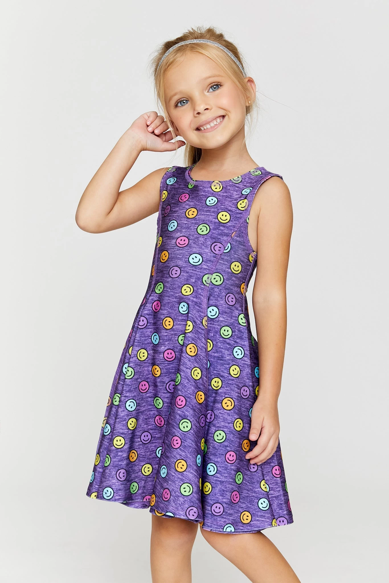 Kids Skater Dress In Rainbow Smiles 5 Kids Skater Dress In Rainbow Smiles - Image 3