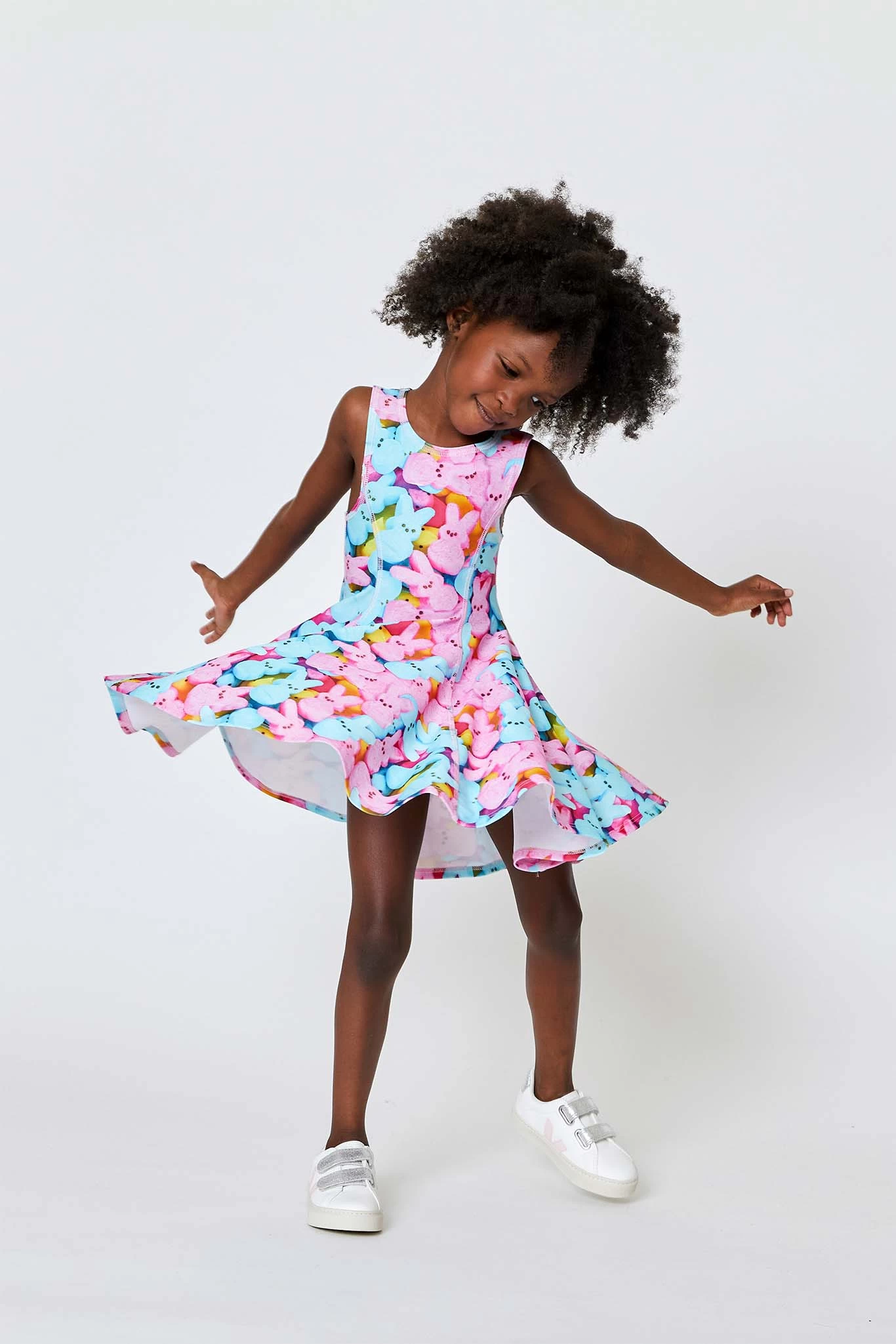 Kids Skater Dress In Marshmallow Bunnies 5 Kids Skater Dress In Marshmallow Bunnies - Image 3