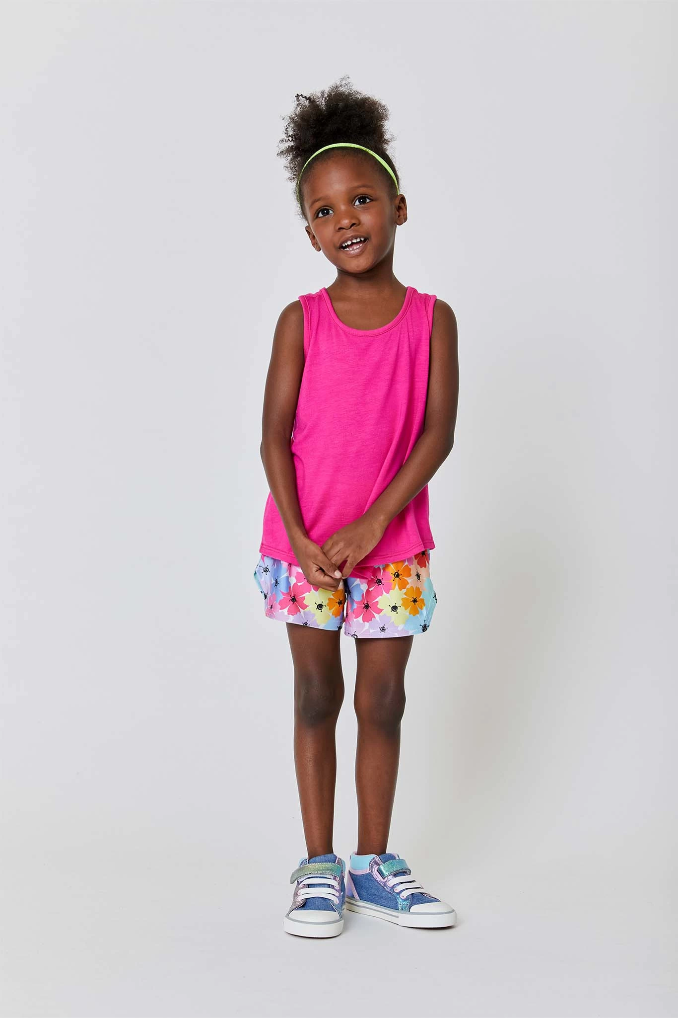 Girls Gym Shorts In Retro Floral 6 Girls Gym Shorts In Retro Floral - Image 4