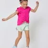 Girls Gym Shorts In Lime Gingham -Chic Wear Shop TEREZ FEB2022 33735