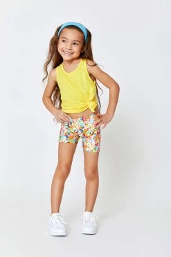 Kids Booty Shorts In Neon Candy