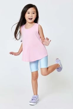Kids Racerback Tank In Baby Pink