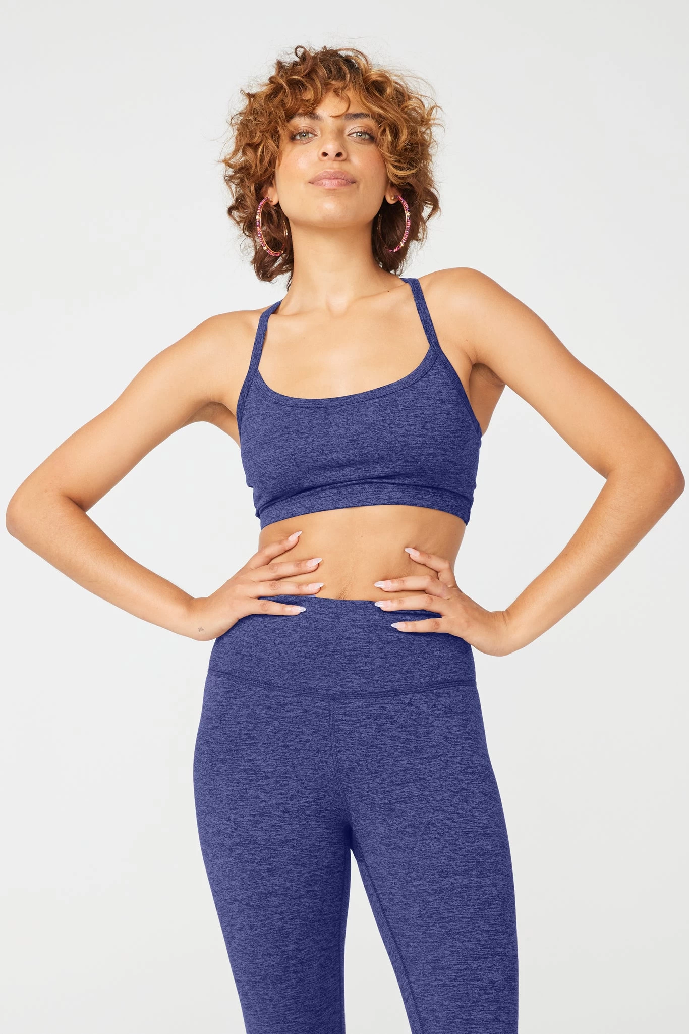 TLC Y-Back Bralette In Heathered Navy 3 TLC Y-Back Bralette In Heathered Navy