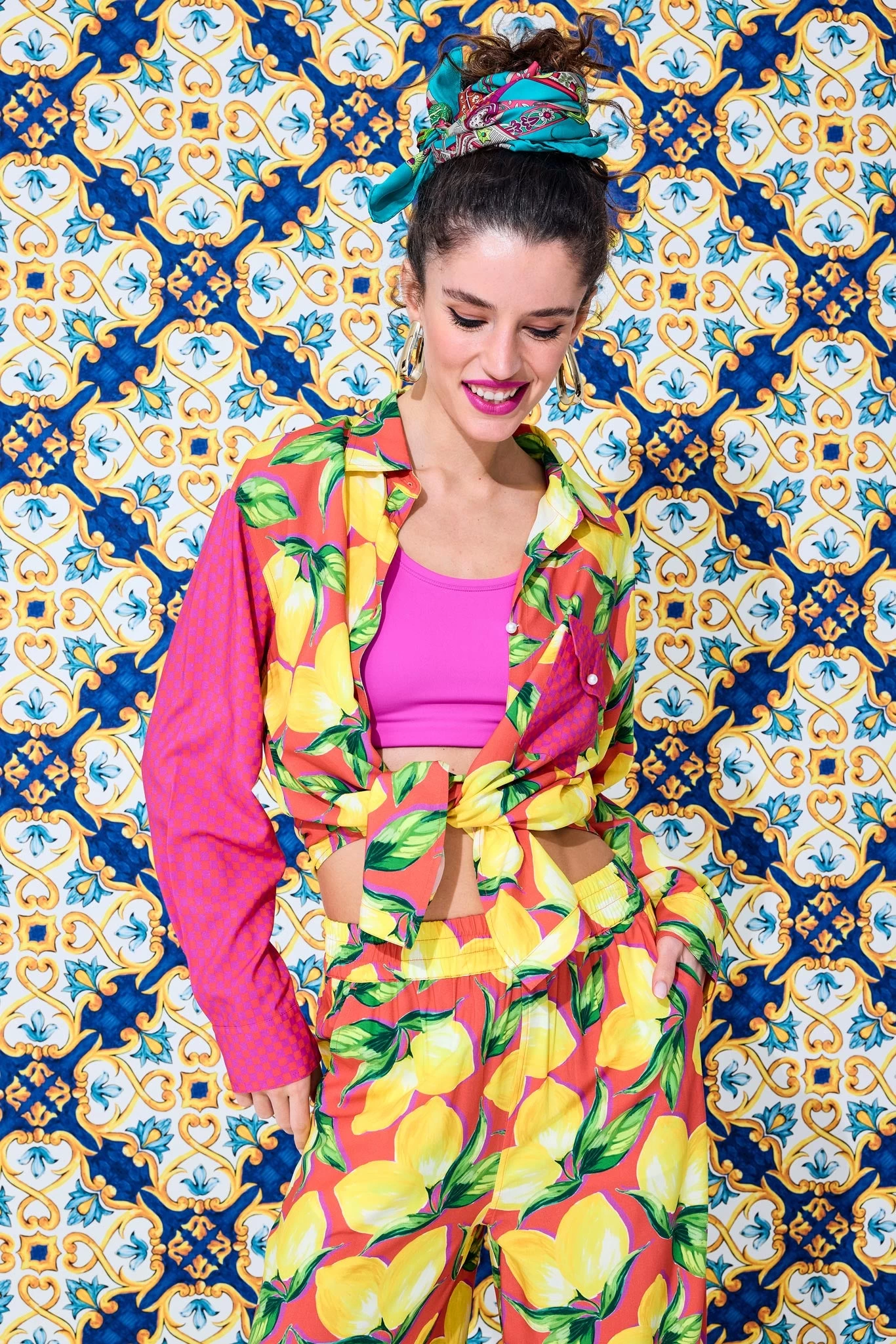 Button Down In Lemon Spritz Patchwork 3 Button Down In Lemon Spritz Patchwork