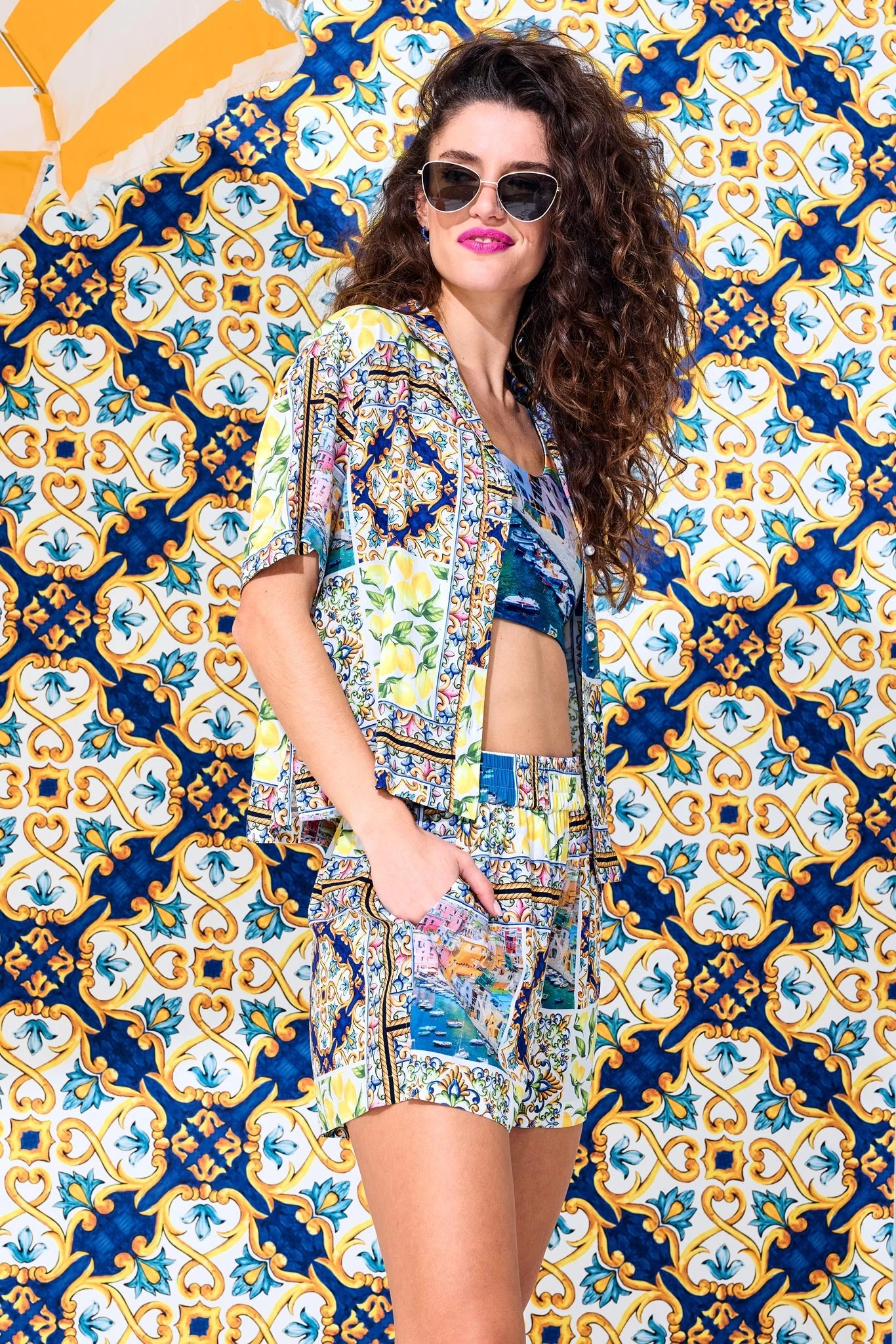 Short Sleeve Button Down In Amalfi Patchwork 4 Short Sleeve Button Down In Amalfi Patchwork - Image 2