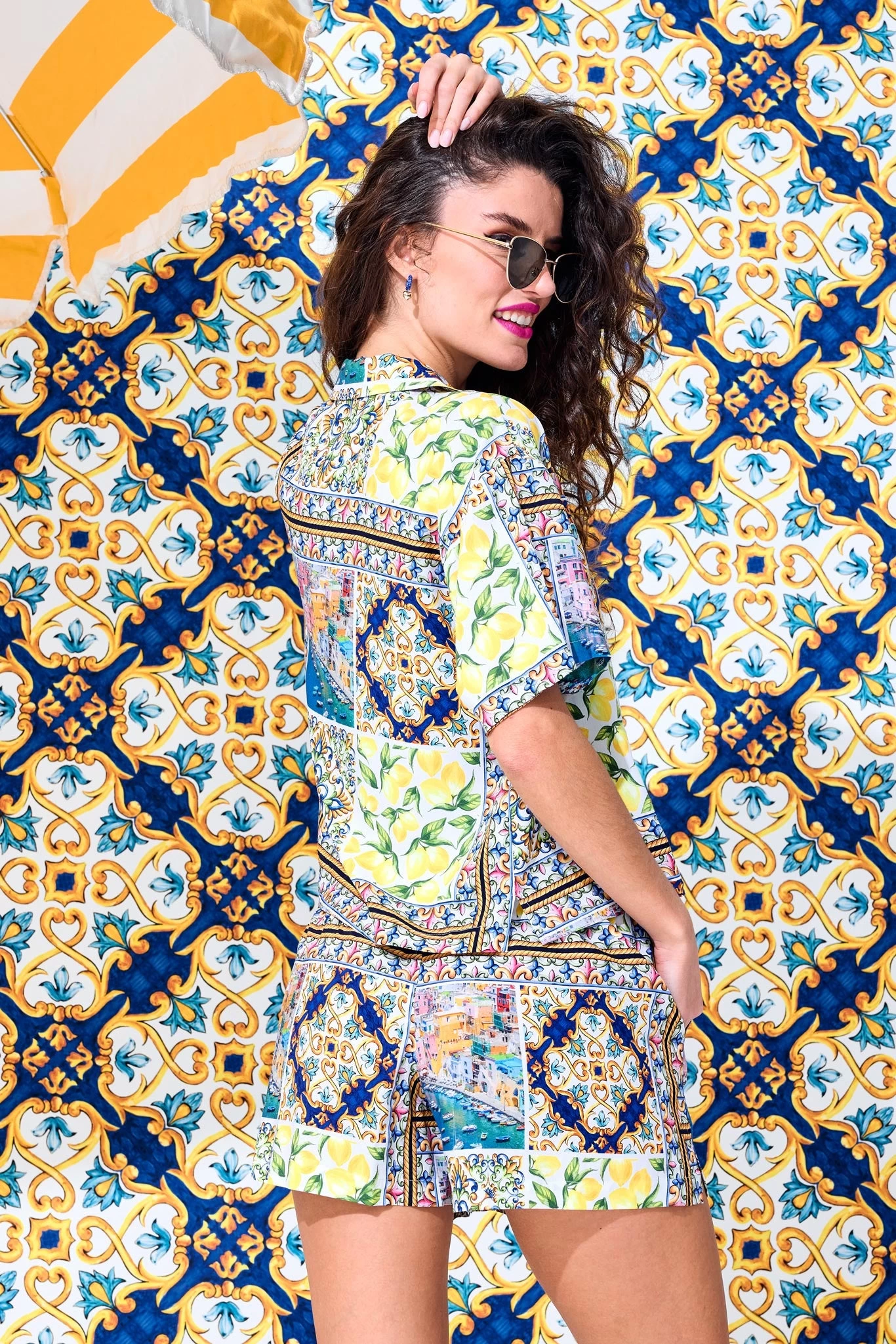 Short Sleeve Button Down In Amalfi Patchwork 5 Short Sleeve Button Down In Amalfi Patchwork - Image 3