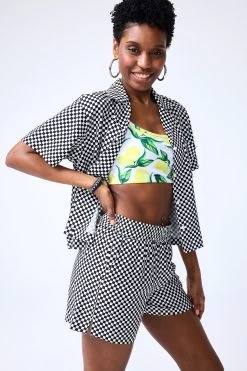 Short Sleeve Button Down In Racing Check -Chic Wear Shop Terez63dd7225485f509886059163dd7225485fe.63dd7225485fe