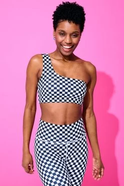 TLC One Strap Bra In Racing Check