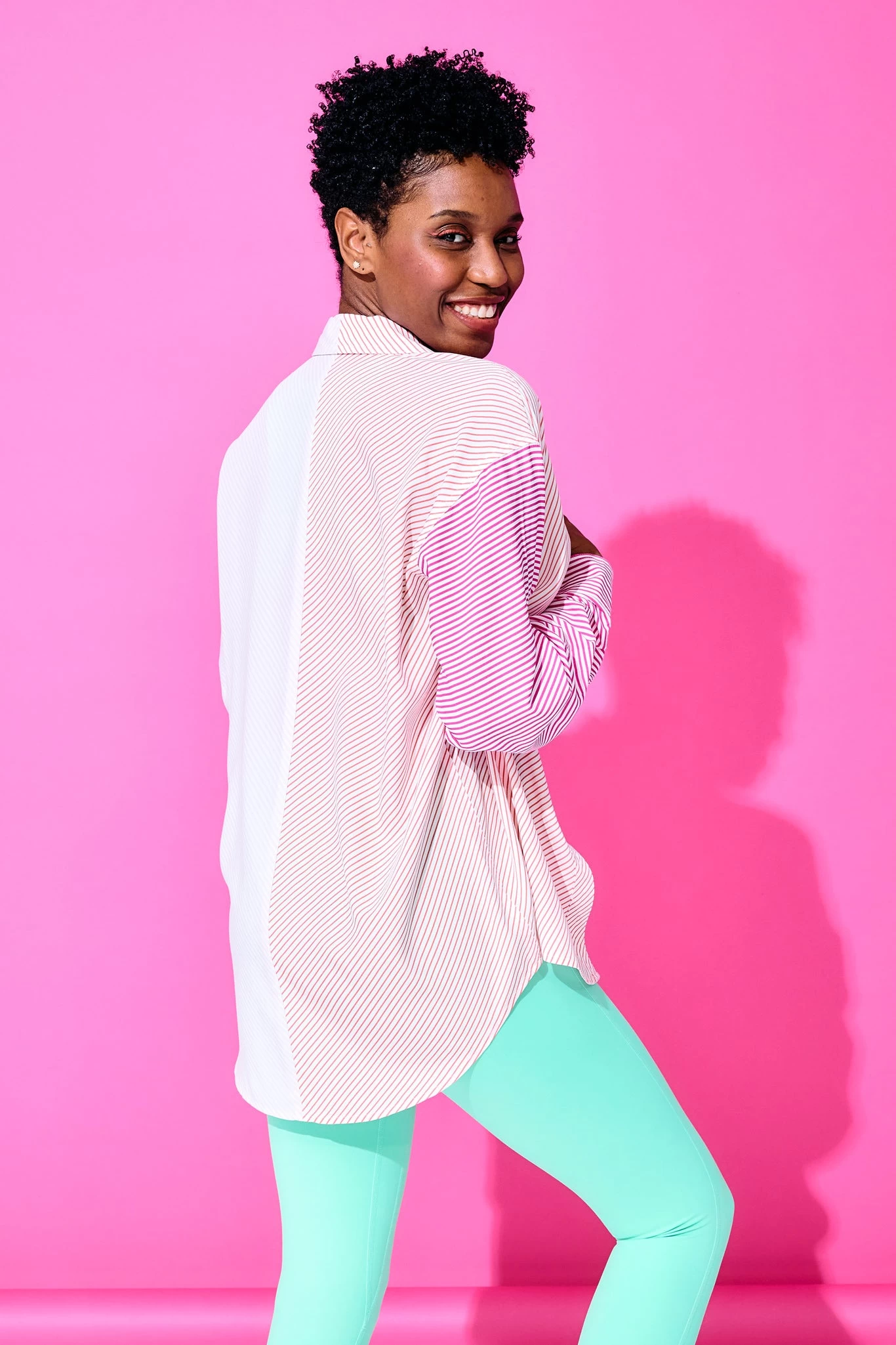 Button Down In Secondary Stripe Patchwork 4 Button Down In Secondary Stripe Patchwork - Image 2