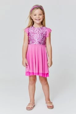 Girls Princess Dress In Star Confetti Foil
