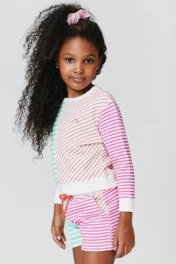 Girls Split Crew In Secondary Stripe