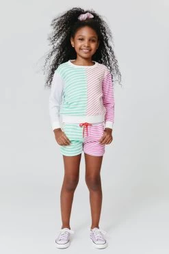 Girls Split Crew In Secondary Stripe -Chic Wear Shop Terez63e0666cceb7036368899963e0666cceb77.63e0666cceb77