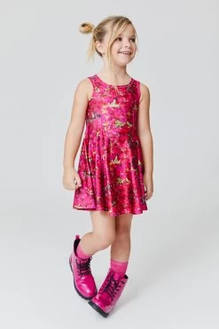 Kids Skater Dress In Bougainvillea