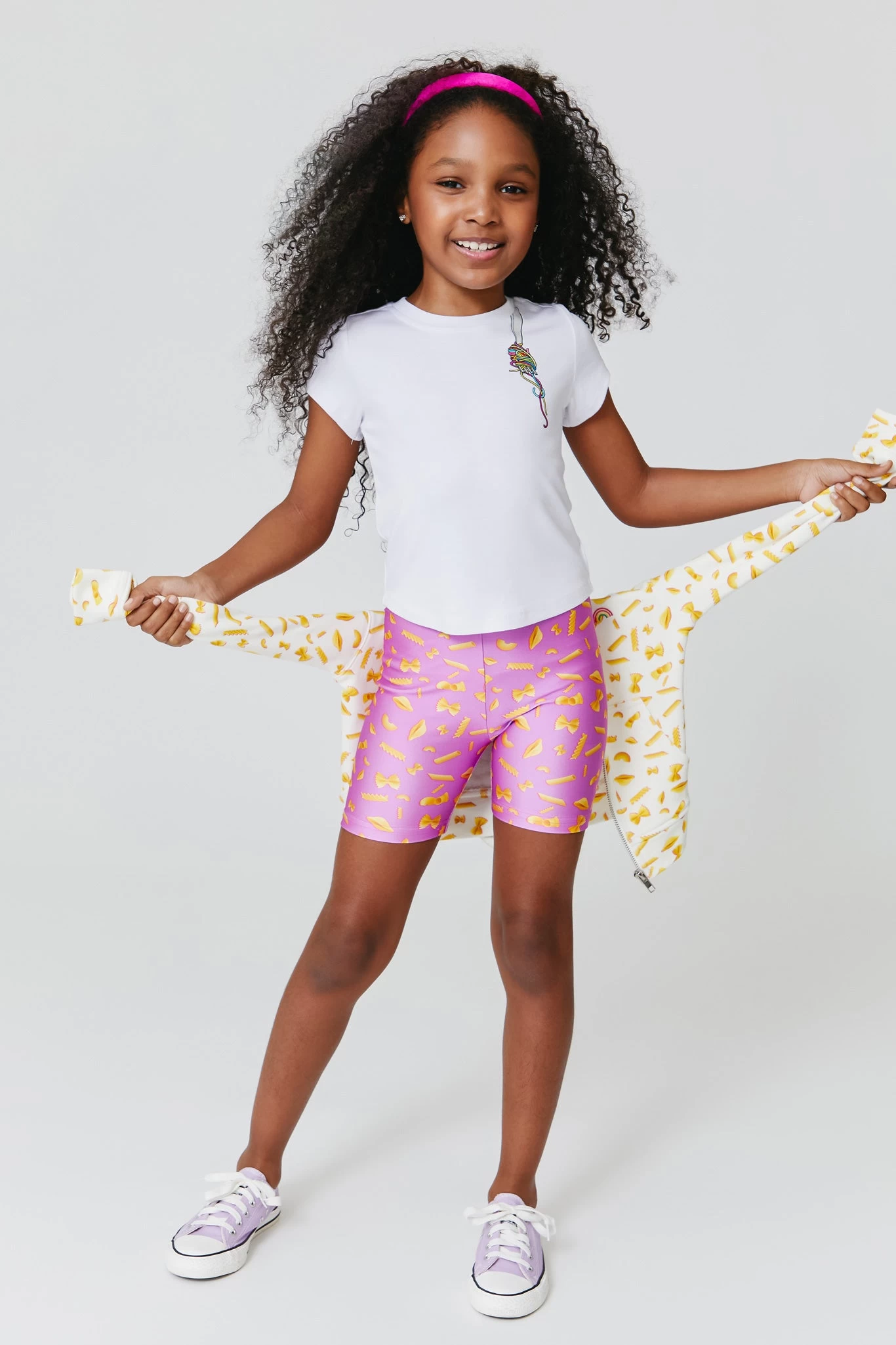 Kids Bike Shorts In Pasta Party 5 Kids Bike Shorts In Pasta Party - Image 3