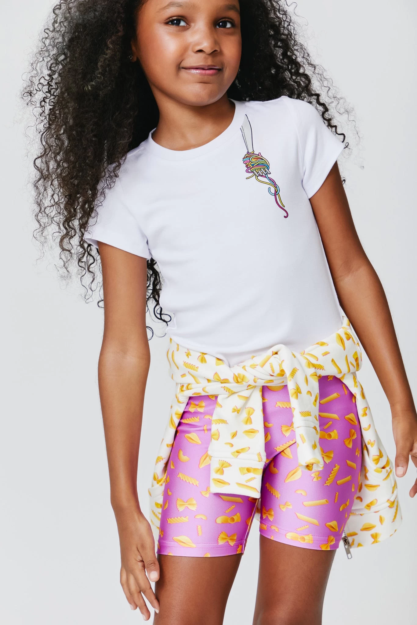 Kids Bike Shorts In Pasta Party 6 Kids Bike Shorts In Pasta Party - Image 4