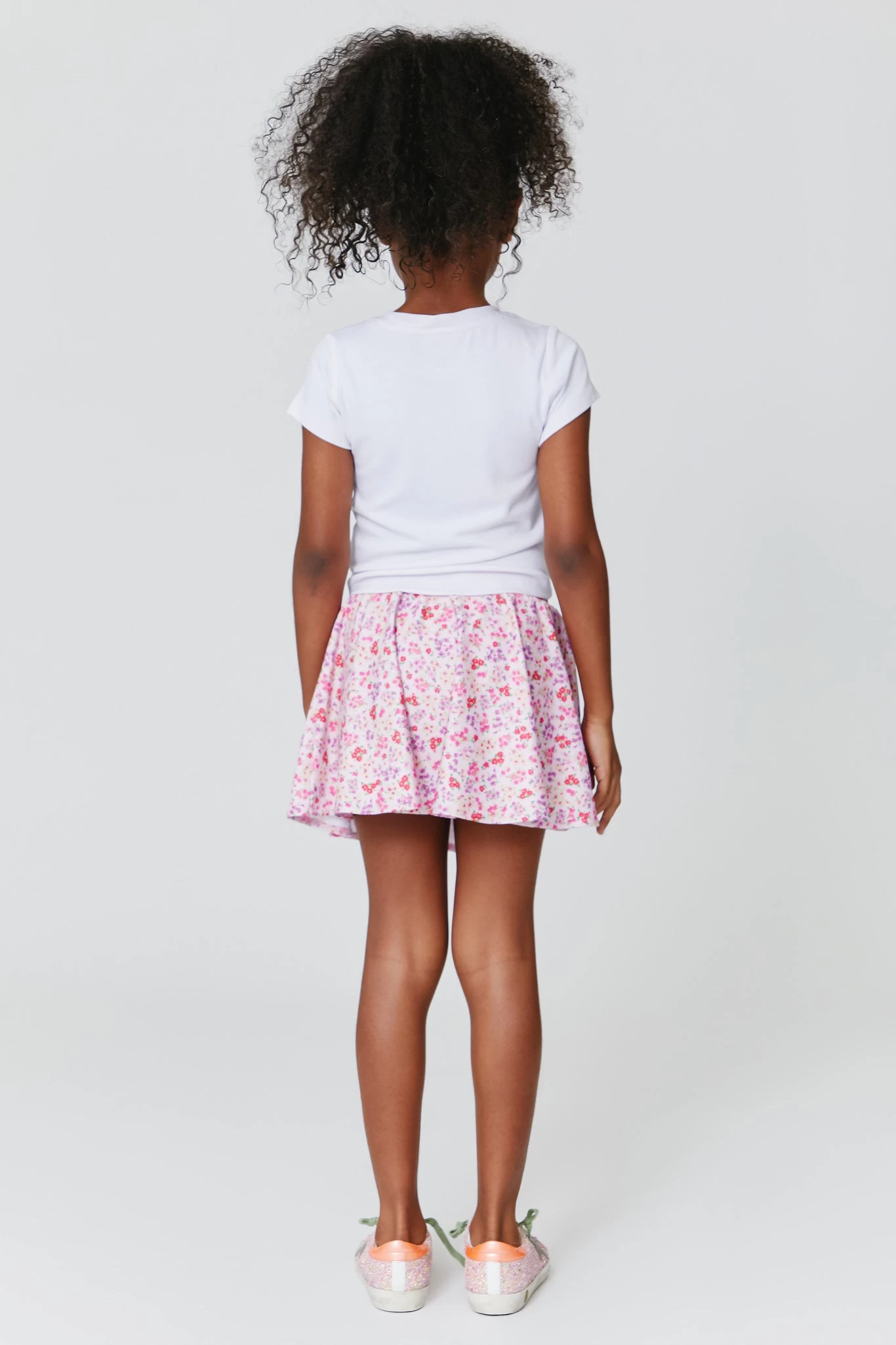 Kids Skater Skirt In Mini Pastel Floral 5 Kids Skater Skirt In Mini Pastel Floral - Image 3