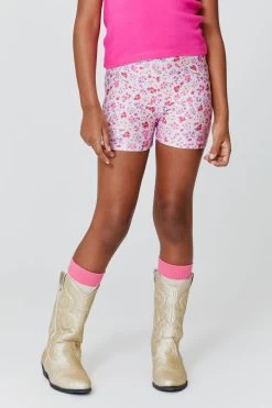 Kids Booty Shorts In Mini Pastel Floral