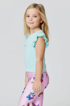 Girls Ruffle Sleeve Crop Tee In Aqua 15 Girls Ruffle Sleeve Crop Tee In Aqua -Chic Wear Shop Terez63e069950cb3807428775063e069950cb40.63e069950cb40