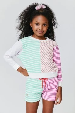 Girls Split Crew In Secondary Stripe -Chic Wear Shop Terez63e069966e70975150940363e069966e710.63e069966e710