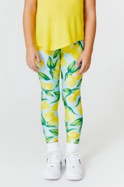 Toddler Leggings In Aqua Lemon Spritz
