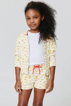 Kids Oversized Zip Hoodie In Pasta Party