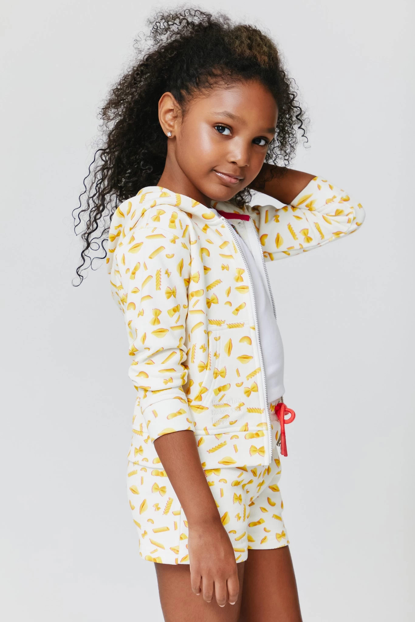 Kids Oversized Zip Hoodie In Pasta Party 4 Kids Oversized Zip Hoodie In Pasta Party - Image 2