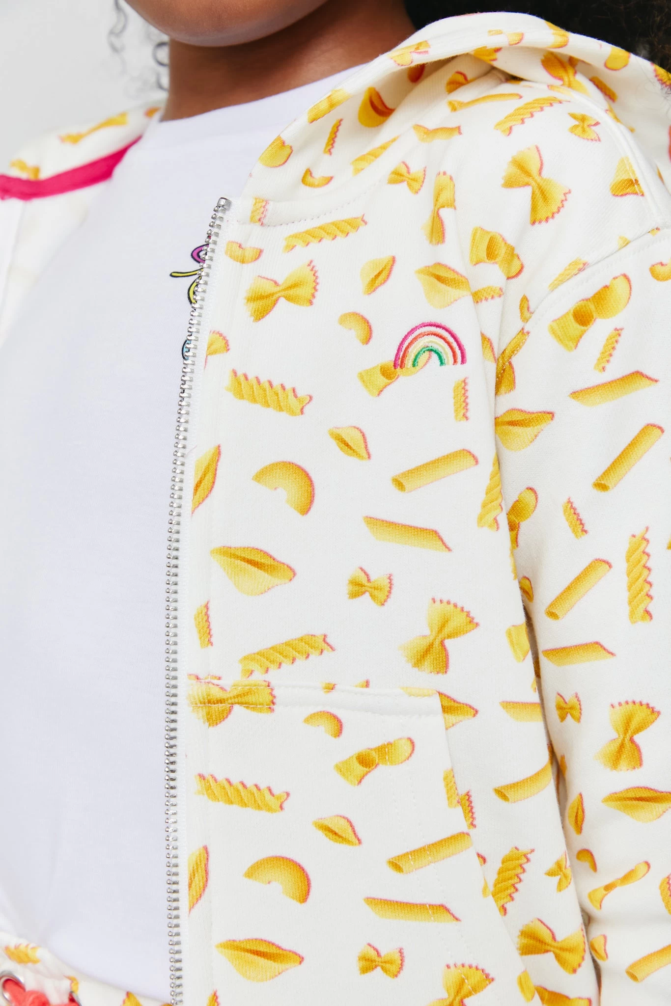Kids Oversized Zip Hoodie In Pasta Party 5 Kids Oversized Zip Hoodie In Pasta Party - Image 3