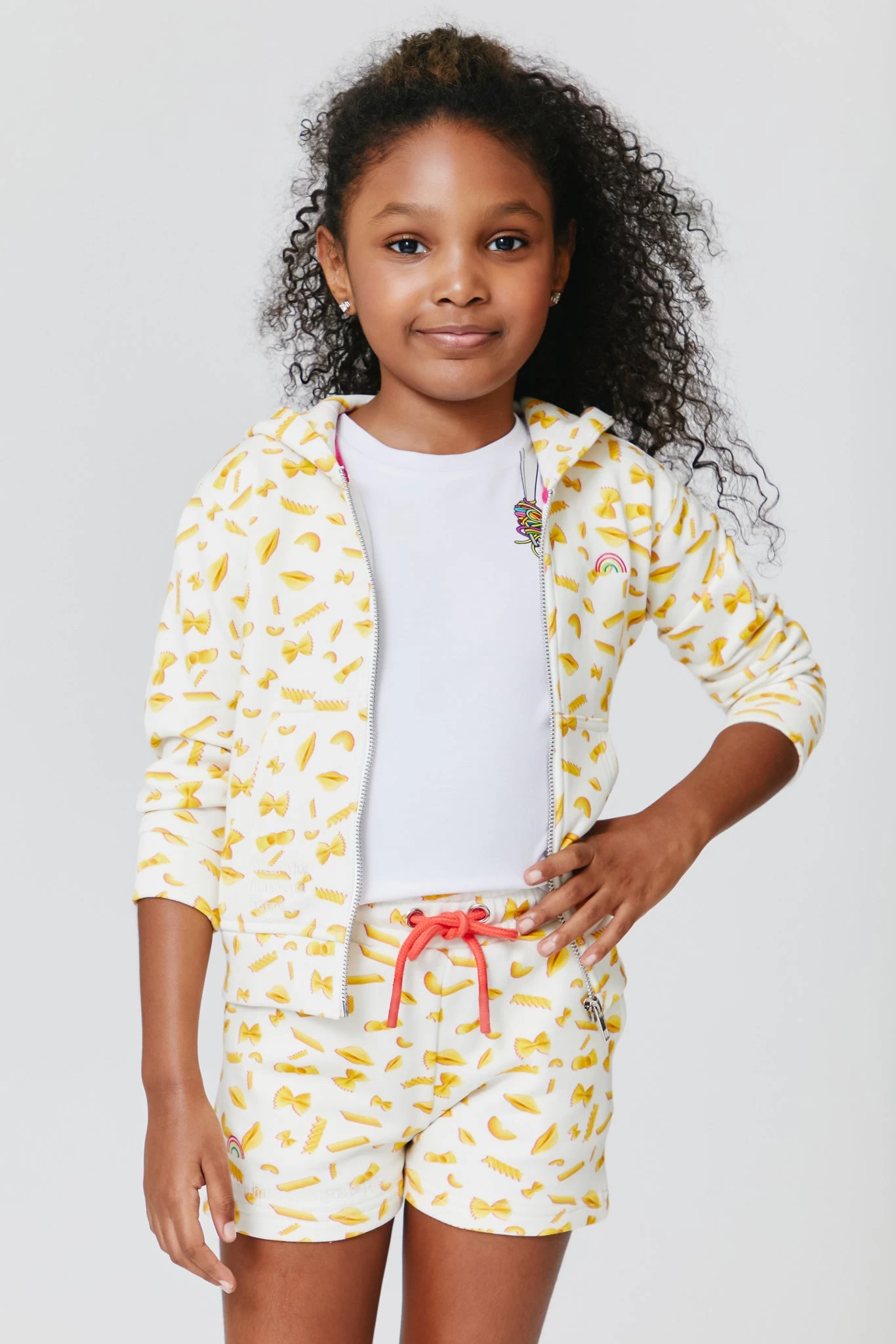 Kids Oversized Zip Hoodie In Pasta Party 6 Kids Oversized Zip Hoodie In Pasta Party - Image 4