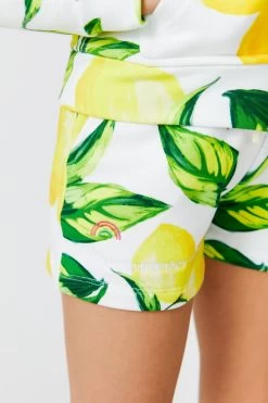 Kids Sweatshort In Lemon Spritz