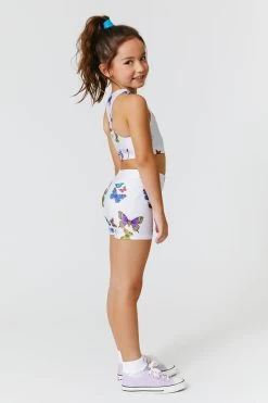 New Release 23 Girls Booty Shorts In Sugar Swizzle Neon Butterflies