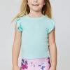 Kids Ruffle Sleeve Crop Tee In Aqua -Chic Wear Shop Terez63e652c4a4e0318847720863e652c4a4e0b.63e652c4a4e0b