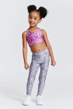 Terez X Hally Hair Toddler Leggings In Silver Glitter