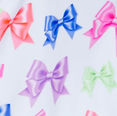 Kids Gym Shorts In White Fancy Bows 5 Kids Gym Shorts In White Fancy Bows - Image 3