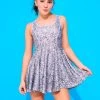 Terez X Hally Hair Girls Skater Dress In Silver Glitter -Chic Wear Shop Terez641a21a390370689962335641a21a390379.641a21a390379