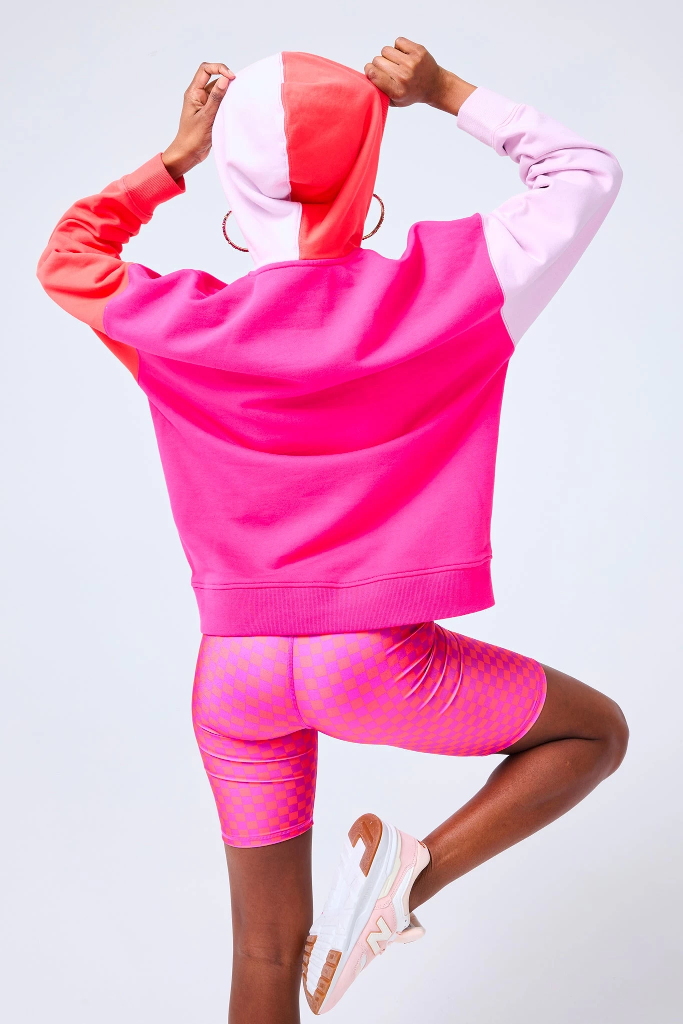 Colorblock Hoodie In Bougainvillea 4 Colorblock Hoodie In Bougainvillea - Image 2