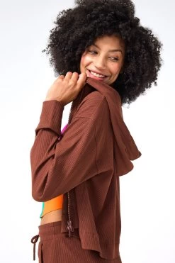 Rib Crop Hoodie In Cafe -Chic Wear Shop Terez6487202df2c2b86487202df2e8b.754513006487202df2e8b