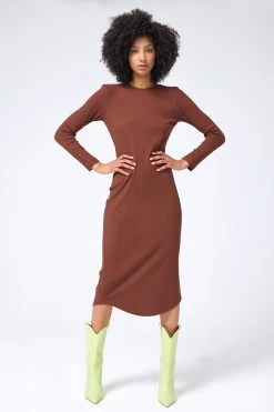 Long Sleeve Rib Dress In Cafe -Chic Wear Shop Terez64872869ac53e264872869ac75d.1771041564872869ac75d