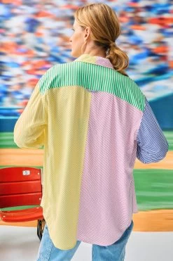 Yankees Button Down In Stripes -Chic Wear Shop Terez64af6a26173ba864af6a261769e.2594182764af6a261769e