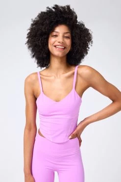 Action Corset Crop Tank In Pixie